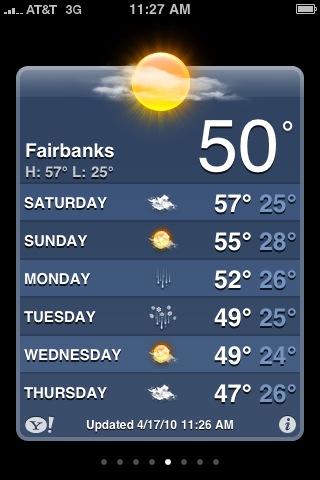 Weather in Fairbanks, Alaska, April 17, 2010