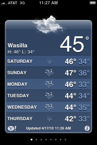 Weather in Wasilla, Alaska, April 17, 2010