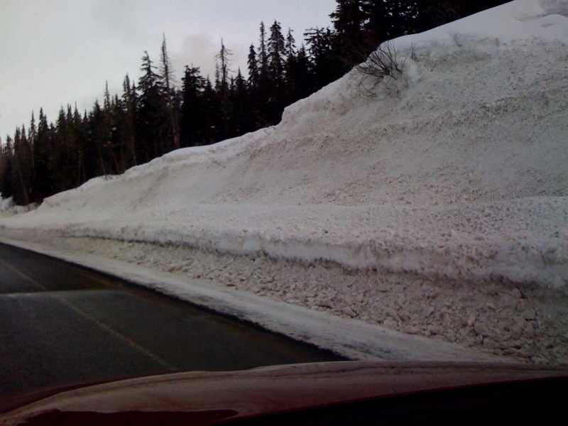 Snow piled up on the roadside between Stewart and Dease Lake, British Columbia (2) Snow piled up on the roadside between Stewart and Dease Lake, British Columbia (2)
