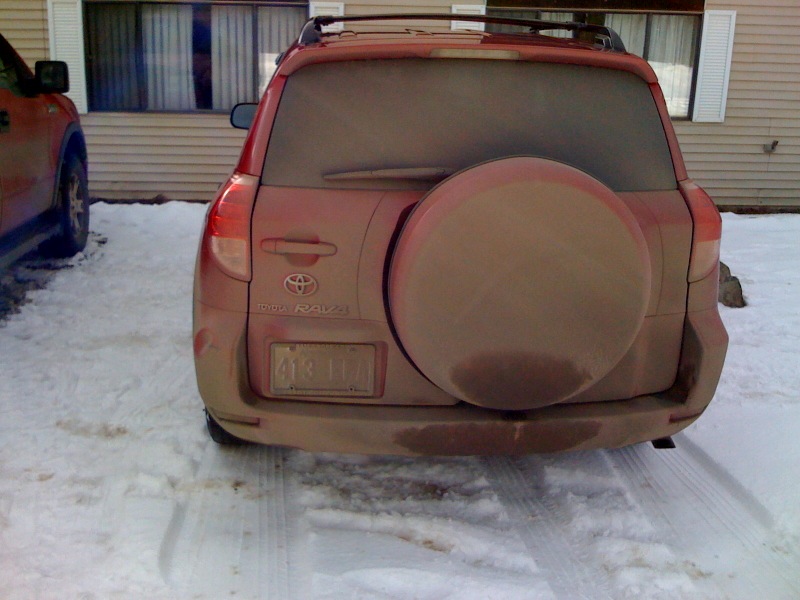 One dirty RAV4 after the drive from Stewart to Dease Lake, British Columbia One dirty RAV4 after the drive from Stewart to Dease Lake, British Columbia