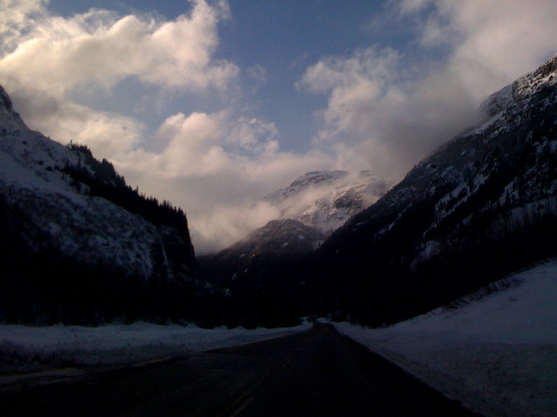 The road into Stewart, British Columbia The road into Stewart, British Columbia