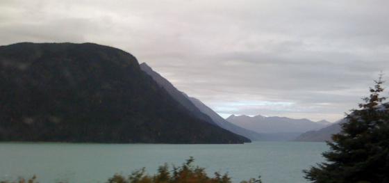 Green Alaska water - a lake, river, or ocean