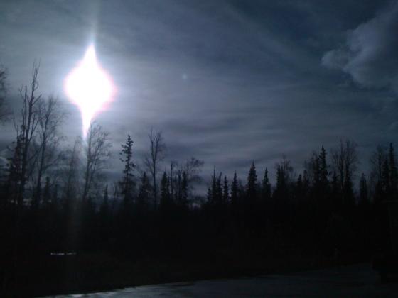 The Alaska sun at noon, early October