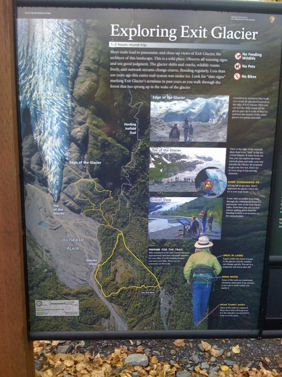 Exit Glacier sign, Seward, Alaska