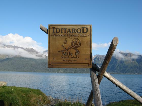 Iditarod Trail sign in Seward, Alaska