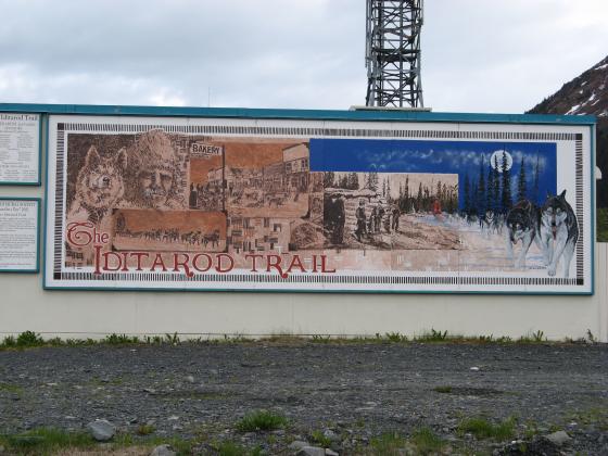 Iditarod mural in Seward, Alaska