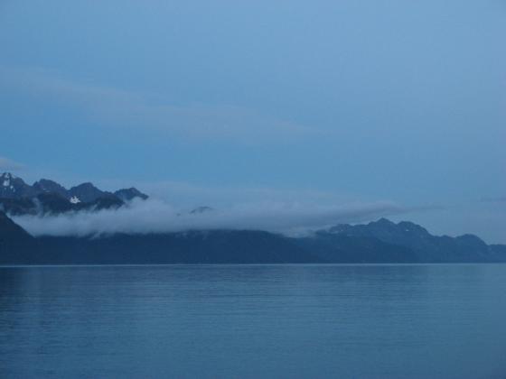 Seward, Alaska fog in Resurrection Bay