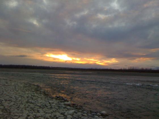 Sunset at the Talkeetna rivers, October 21, 2010