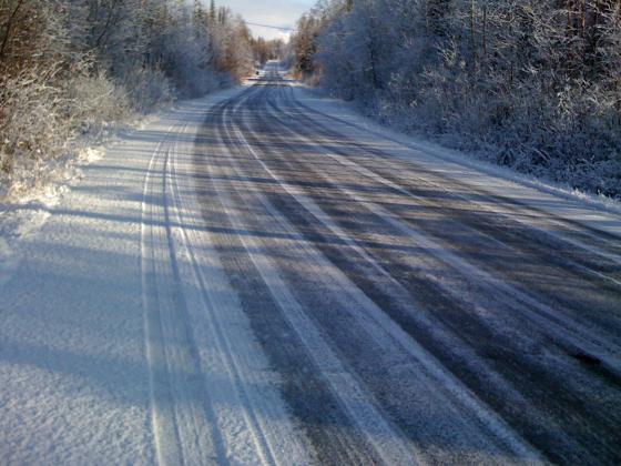 Wasilla, Alaska side roads - Ice and snow for the winter