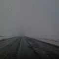 A blinding snowstorm on an Alaska road