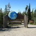 Arctic Circle sign, north of Fairbanks, Alaska