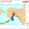 A map of recent earthquakes in Alaska