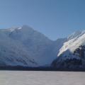 Portage, Alaska - Icy water, snow covered mountains