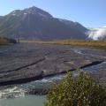 A green river coming from Exit Glacier in Seward, Alaska