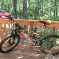 My hybrid dirt bike on the deck of my cabin in Talkeetna, Alaska