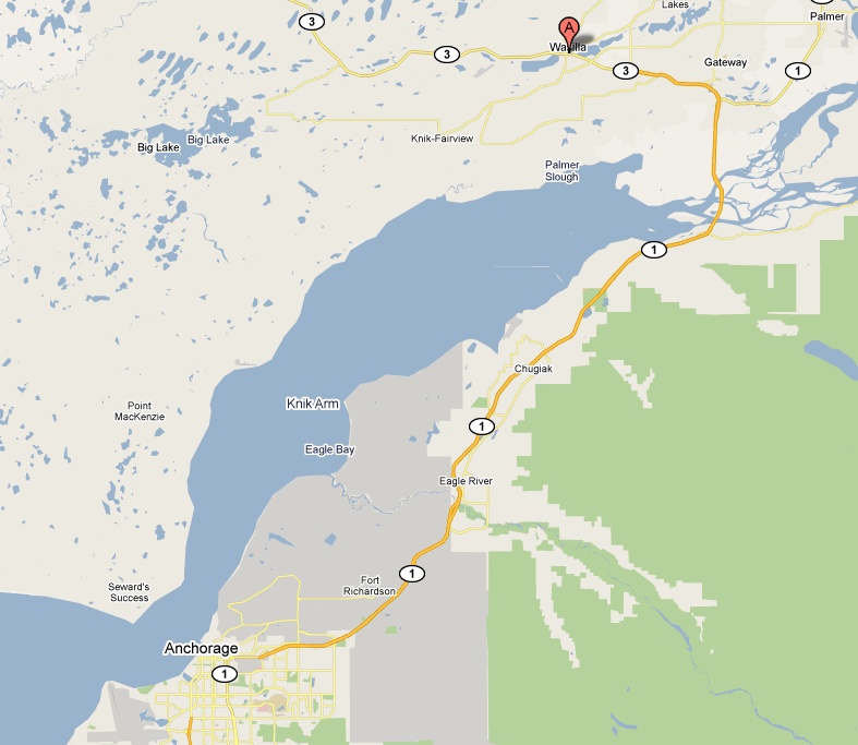 Terrific view of Anchorage from Mile 15 of KGB in Wasilla