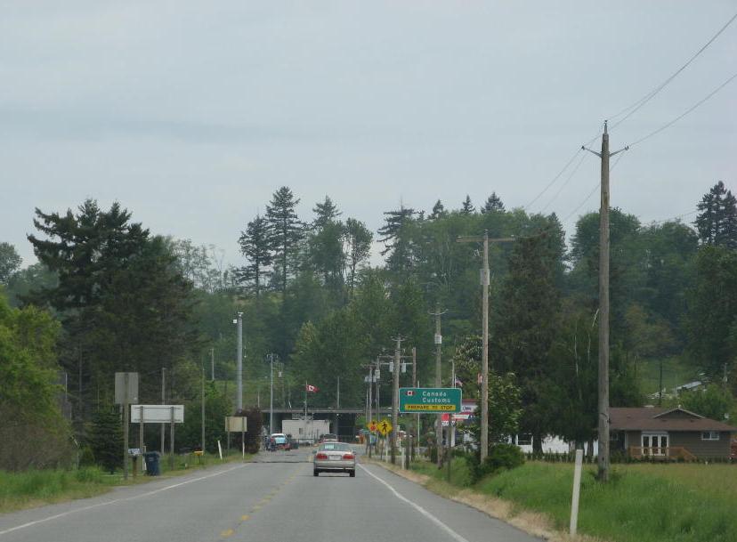 Approaching the Canadian border