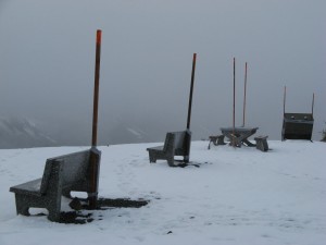 hyder-alaska-mountain-top Benches at the top of the road, Hyder, Alaska